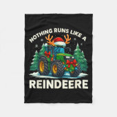 Funny Christmas Tractor Nothing Runs Like A Reinde Fleece Deken (Voorkant)