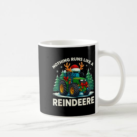 Funny Christmas Tractor Nothing Runs Like A Reinde Koffiemok (Rechts)