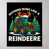 Funny Christmas Tractor Nothing Runs Like A Reinde Poster (Voorkant)
