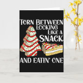 Funny Christmas Tree Cake Torn Between Looking Lik Kaart (Gele Bloem)