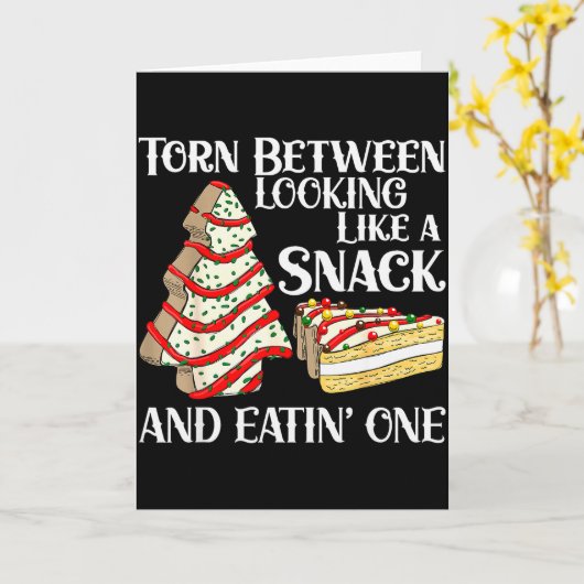 Funny Christmas Tree Cake Torn Between Looking Lik Kaart (Gele Bloem)