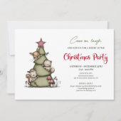 Funny Christmas Tree Cartoon Festive Party Card Kaart (Voorkant)