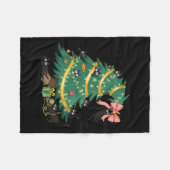 Funny Christmas Tree Cute Black Cat Matching Famil Fleece Deken (Voorkant (Horizontaal))