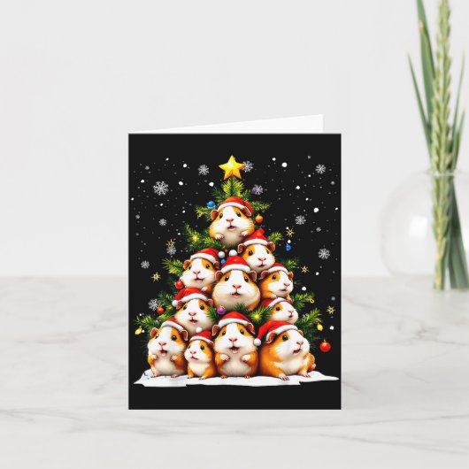 Funny Christmas Tree Guinea G Family Xmas Pajamas Kaart (Voorkant)