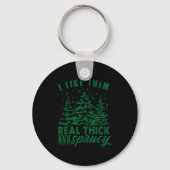 Funny Christmas Tree I Like Them Real Thick & Sleutelhanger (Voorkant)