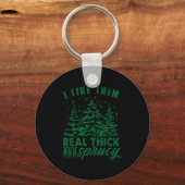 Funny Christmas Tree I Like Them Real Thick &amp;  Sleutelhanger (Voorkant)