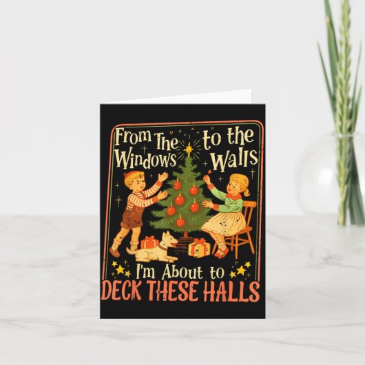 Funny Christmas Tree Kids Xmas From The Windows To Kaart (Voorkant)