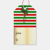 Funny Christmas Tree met Koe Vlekken Rood en Groen Cadeaulabel (Achterkant)
