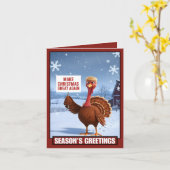 Funny Christmas turkey card Kaart (Gele Bloem)