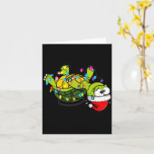 Funny Christmas Turtle It's Fine I'm Fine Everythi Kaart (Gele Bloem)