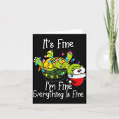 Funny Christmas Turtle It's Fine I'm Fine Everythi Kaart (Voorkant)