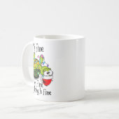 Funny Christmas Turtle It's Fine I'm Fine Everythi Koffiemok (Voorkant links)