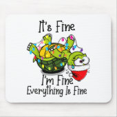 Funny Christmas Turtle It's Fine I'm Fine Everythi Muismat (Voorkant)