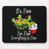 Funny Christmas Turtle It's Fine I'm Fine Everythi Muismat (Voorkant)
