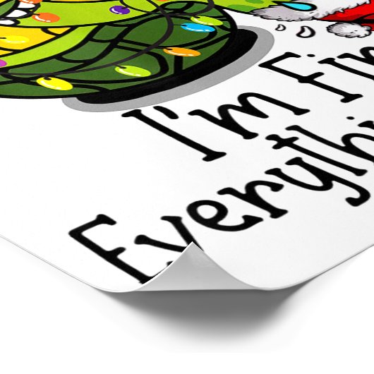 Funny Christmas Turtle It's Fine I'm Fine Everythi Poster (Hoek)
