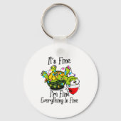 Funny Christmas Turtle It's Fine I'm Fine Everythi Sleutelhanger (Voorkant)