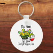 Funny Christmas Turtle It's Fine I'm Fine Everythi Sleutelhanger (Voorkant)