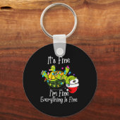 Funny Christmas Turtle It's Fine I'm Fine Everythi Sleutelhanger (Voorkant)