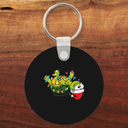 Funny Christmas Turtle It's Fine I'm Fine Everythi Sleutelhanger (Voorkant)