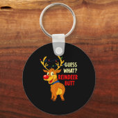 Funny Christmas Ugly Sweater Guess What_ Reindeer  Sleutelhanger (Voorkant)