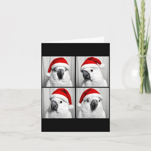 Funny Christmas Umbrella Atoo Santa Photo Booth Pa Kaart (Voorkant)