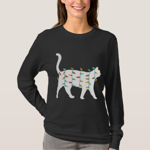 Funny Christmas voor Dierenvriend kerstverlichting T-shirt