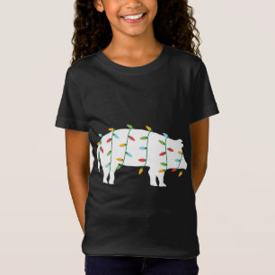 Funny Christmas voor Dierenvriend kerstverlichting T-shirt