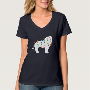 Funny Christmas voor Dierenvriend kerstverlichting T-shirt