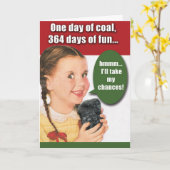 Funny Christmas Wenskaart - Een dag steenkool Kaart (Gele Bloem)