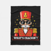 Funny Christmas Whats Crackin Nutcracker Men Kids Fleece Deken (Voorkant)