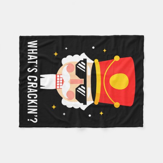 Funny Christmas Whats Crackin Nutcracker Men Kids Fleece Deken (Voorkant (Horizontaal))