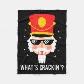 Funny Christmas Whats Crackin Nutcracker Men Kids  Fleece Deken (Voorkant)