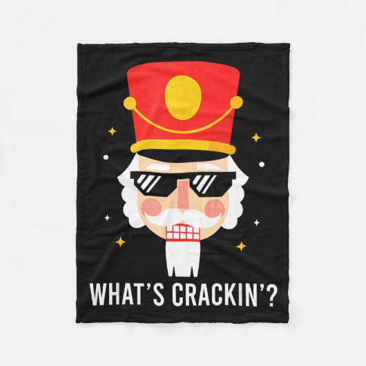 Funny Christmas Whats Crackin Nutcracker Men Kids Fleece Deken (Voorkant)