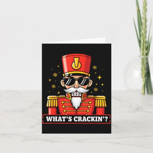Funny Christmas Whats Crackin Nutcracker Men Kids Kaart (Voorkant)