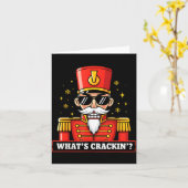 Funny Christmas Whats Crackin Nutcracker Men Kids Kaart (Gele Bloem)