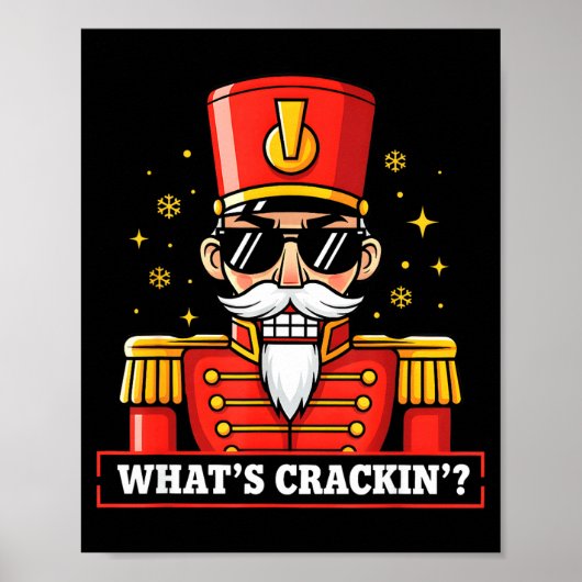 Funny Christmas Whats Crackin Nutcracker Men Kids  Poster (Voorkant)