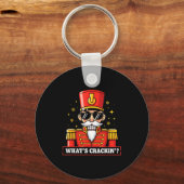 Funny Christmas Whats Crackin Nutcracker Men Kids Sleutelhanger (Voorkant)