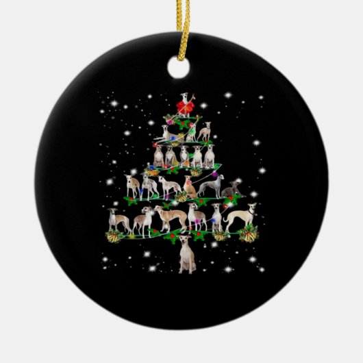 Funny Christmas Whippet Dog Lovers Gift Essential  Keramisch Ornament (Voorkant)