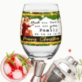 Funny Christmas Wine Glass Retro Best Friend Deck Wijnglas Zonder Voet