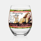 Funny Christmas Wine Glass Retro Best Friend Dream Wijnglas Zonder Voet (Achterkant)