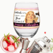 Funny Christmas Wine Glass Retro Best Friend Gift Wijnglas Zonder Voet