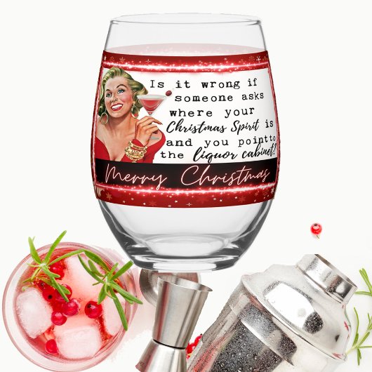 Funny Christmas Wine Glass Retro Best Friend Liqou Wijnglas Zonder Voet