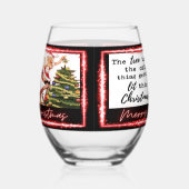Funny Christmas Wine Glass Retro Best Friend Lit Wijnglas Zonder Voet (Links)