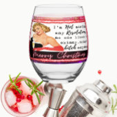 Funny Christmas Wine Glass Retro Best Friend NYE Wijnglas Zonder Voet