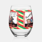 Funny Christmas Wine Glass Retro Best Friend Paren Wijnglas Zonder Voet (Links)