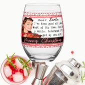 Funny Christmas Wine Glass Retro Best Friend Santa Wijnglas Zonder Voet