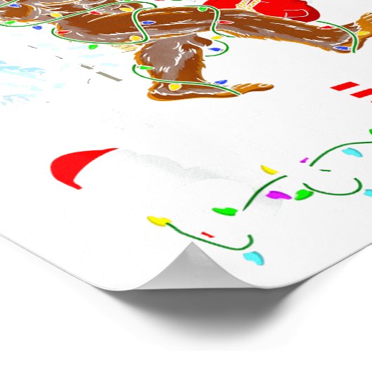 Funny Christmas Xmas Bigfoot Believe Sasquatch In  Poster (Hoek)