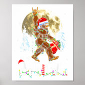 Funny Christmas Xmas Bigfoot Believe Sasquatch In  Poster (Voorkant)