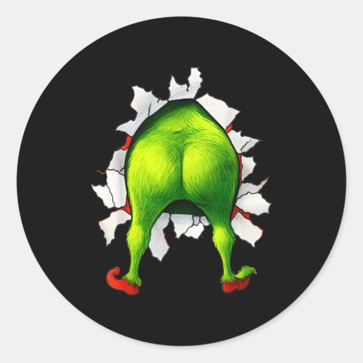 Funny Christmas Xmas Character Matching Family Par Ronde Sticker (Voorkant)