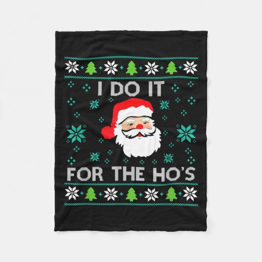 Funny Christmas Xmas Inappropriate Santa I Do It F Fleece Deken (Voorkant)
